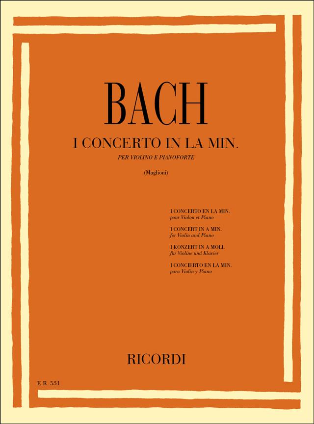 Concerto Per Violino Bwv 1041 In La Min. - Riduzione Per Violino E Pianoforte - housle a klavír